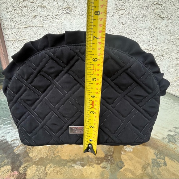 NWOT Vera Bradley Large Black Ruffle Cosmetic Travel Makeup Case - Picture 7 of 9